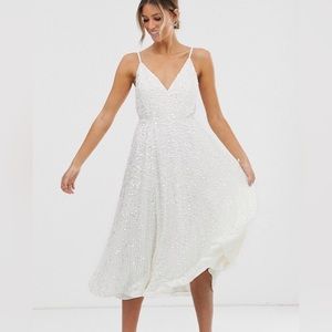 ASOS Ivory Embellished Sequin Dress